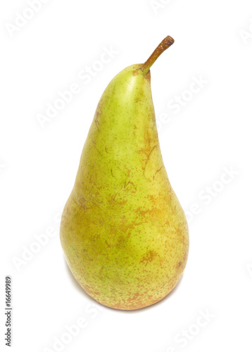 Yellow pear isolated on white.
