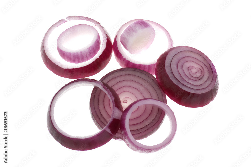 red onion on white red onion on white