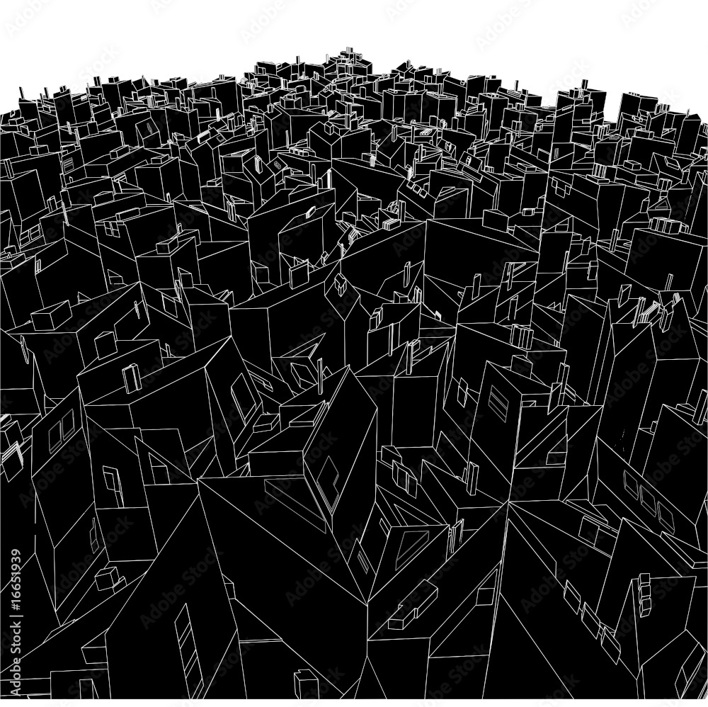 Fototapeta premium Abstract Urban City Boxes From Cube Vector 03