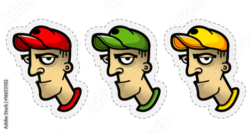 baseball cap on head