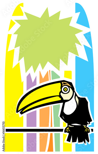 Toucan and Palm Tree