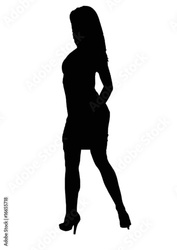 sexy leggy young girl standing isolated vector illustration