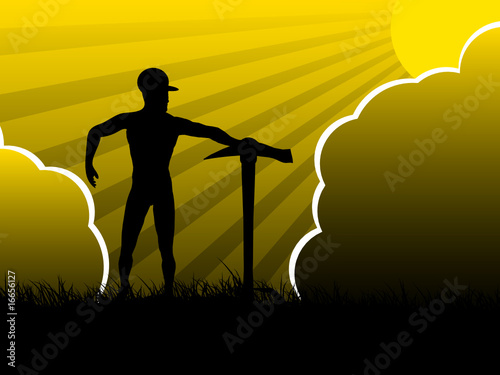 workman on field