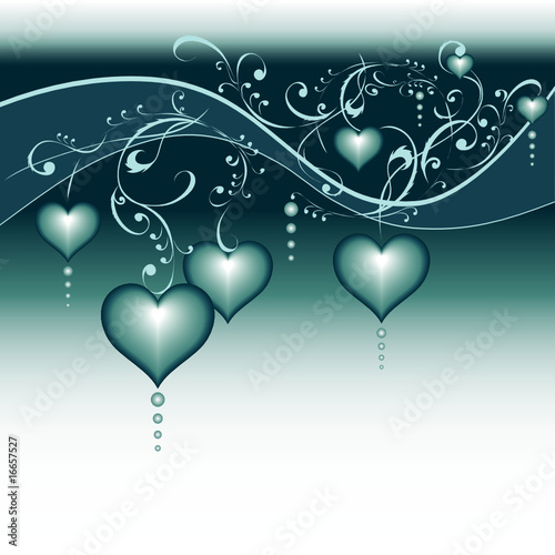 Herzen mit floralem Ornament