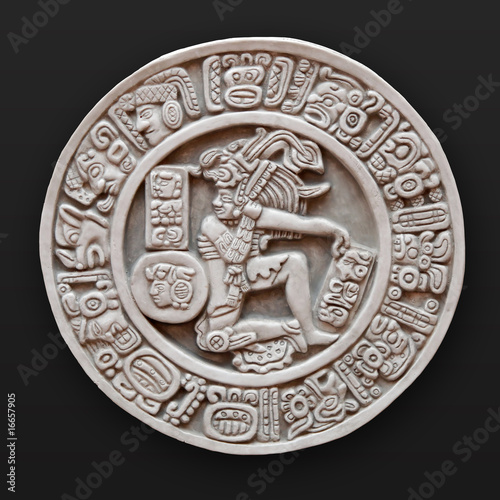 Stone bas-relief human round latin america