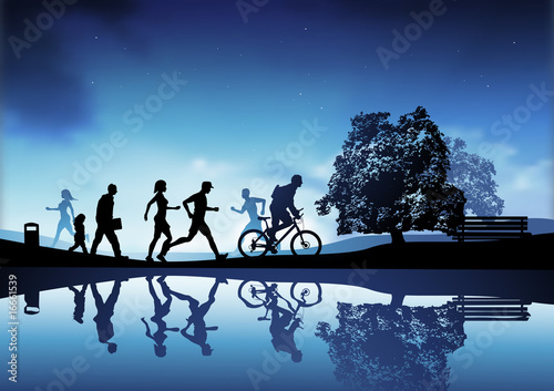 Evening Park Scene