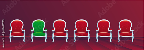 Fauteuils baroques alignés - le jury