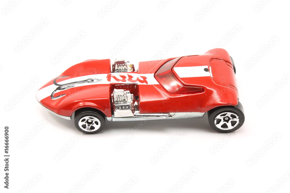 Toy Red Racing car with stripe.