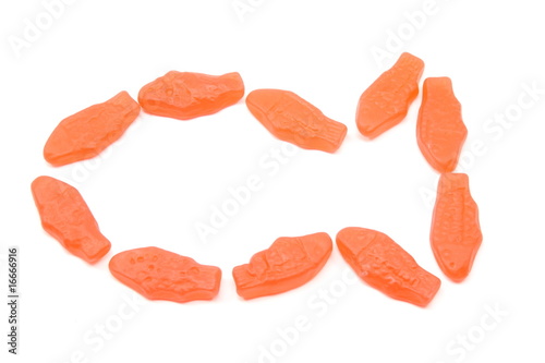 Toy candy fish in the shape of a fish