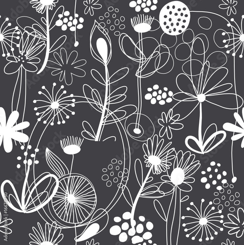 black-and -white floral pattern