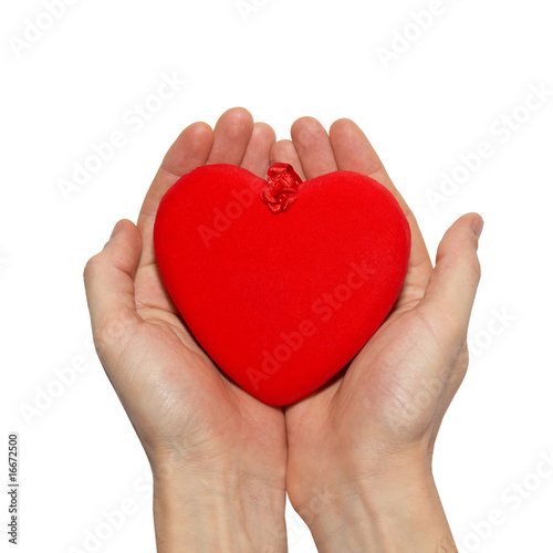 Big valentine heart in a hands.