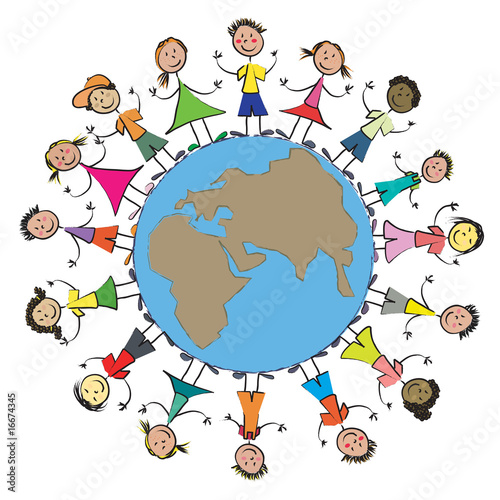 enfants autour de la terre