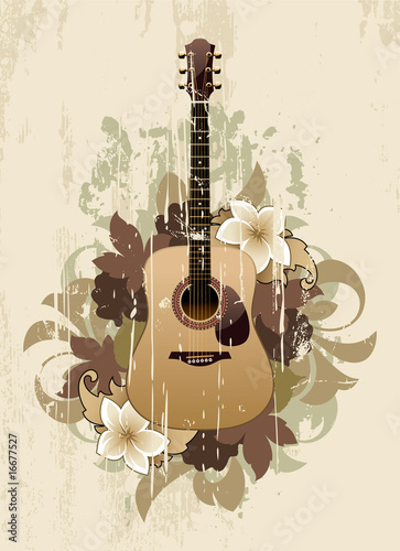 Floral abstract with guitar