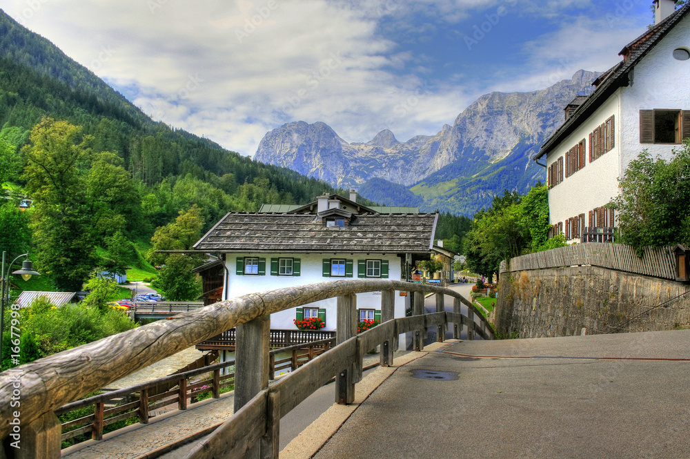 Famous landmark Ramsau in Berchtesgaden - Bavaria / Germany