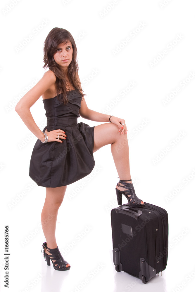 Young girl, going on vacations Young girl, going on vacations