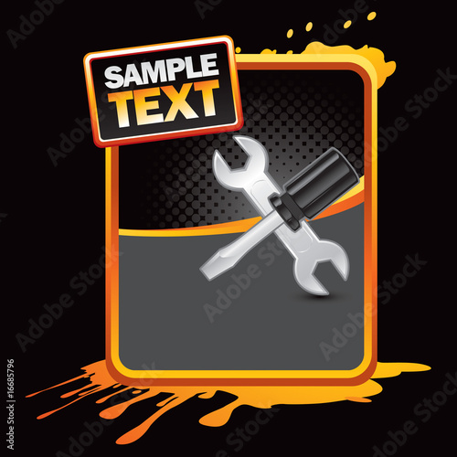 tools on golden grunge background
