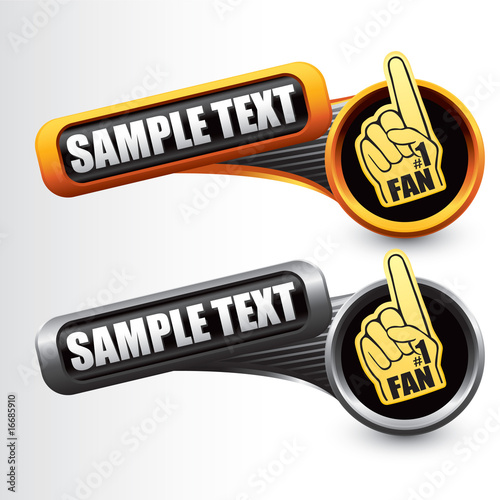 yellow fan hand on gold tilt banners