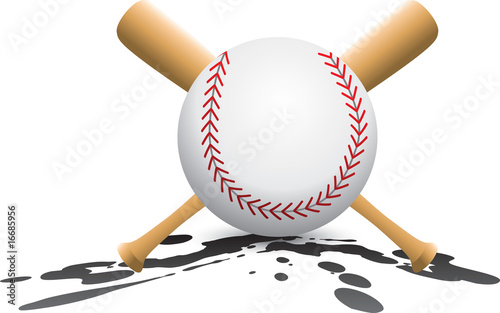 baseball on mud isolated