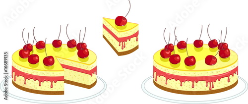 Realistic looking cherry cake