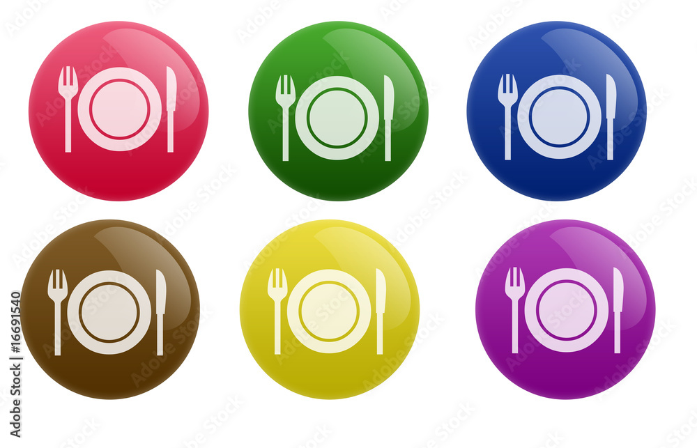 Glossy Restaurant Button Glossy Restaurant Button