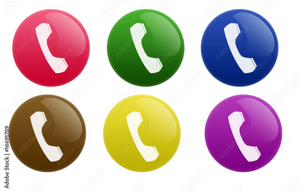 Glossy Telephone Button Glossy Telephone Button