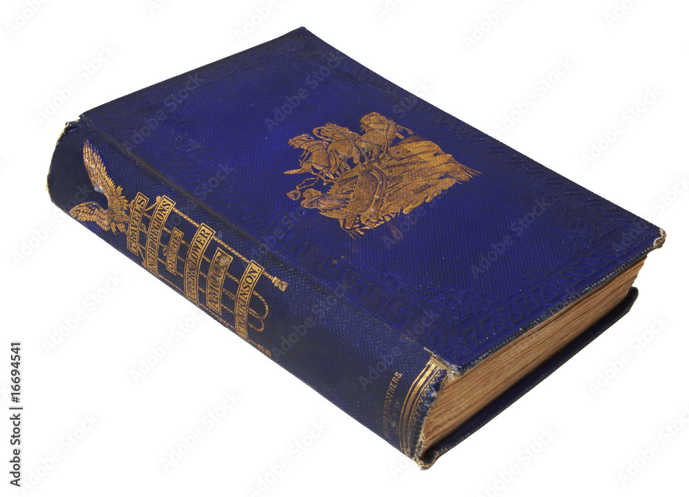 antique ornate blue book on a white background antique ornate blue book on a white background