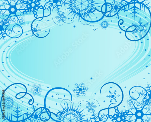 Blue winter frame. Vector illustration