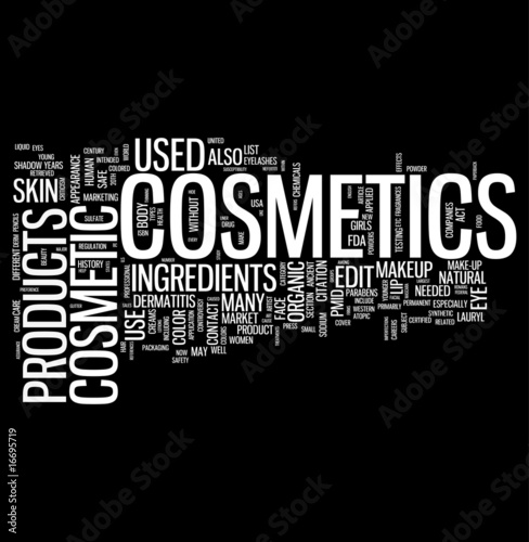 Cosmetics tag cloud