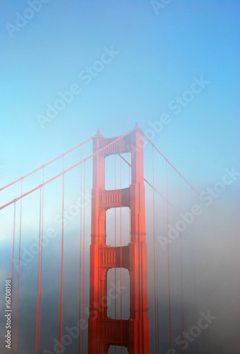 Detail of Golden Gate Bridge in Fog