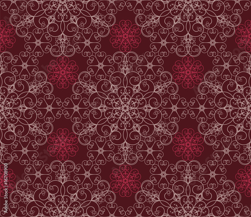 Detailed maroon floral pattern