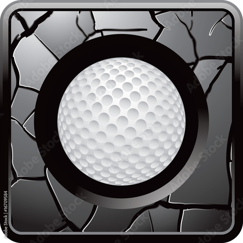 Golf ball on cracked web icon