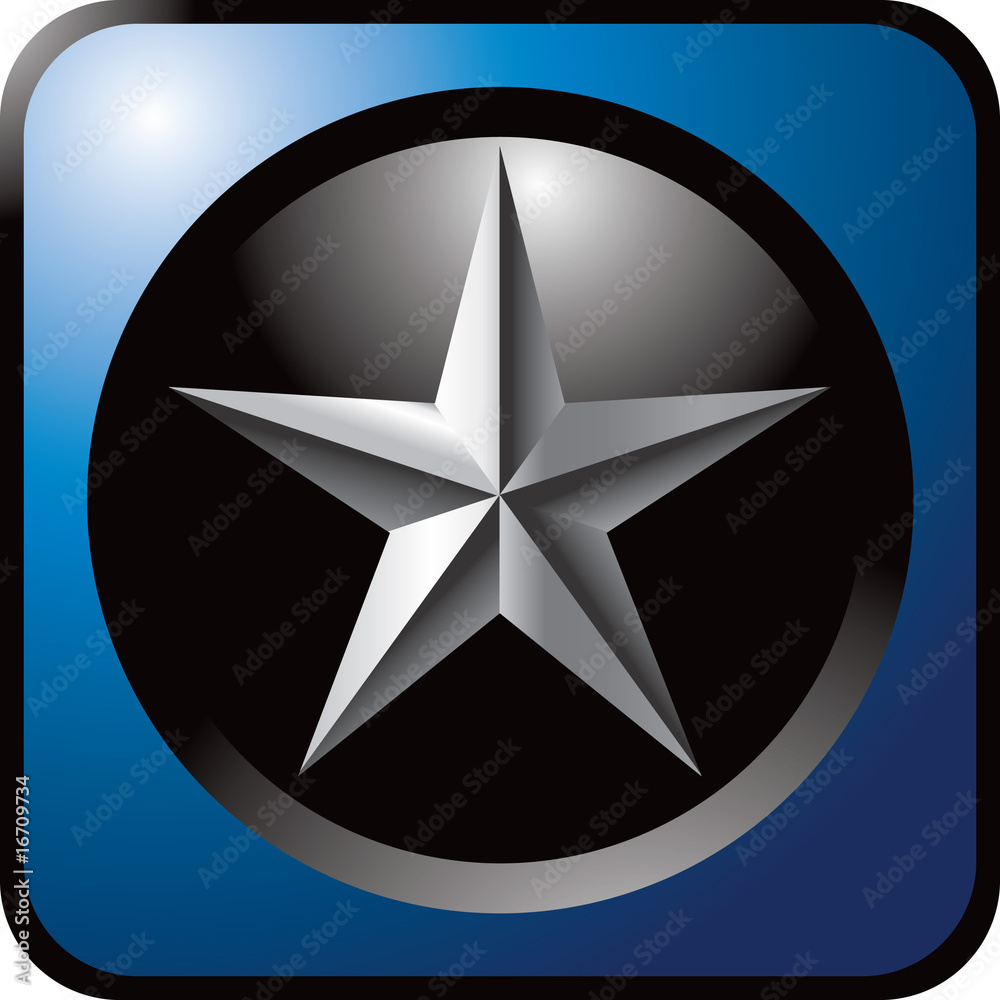 silver star on blue icon silver star on blue icon