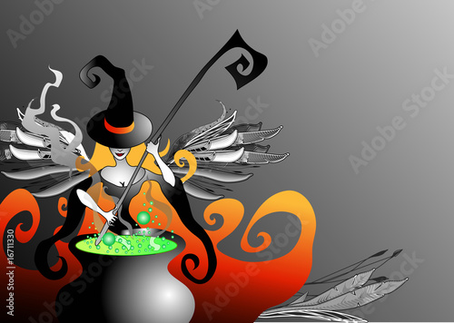vector illustration of witch