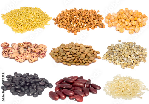 Set of different cereals