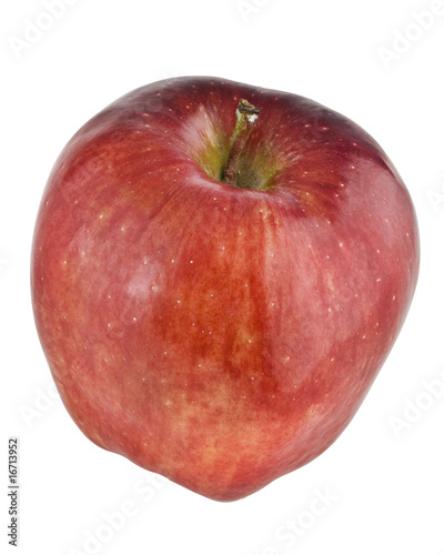 Red delicious apple closeup isolated with clipping path