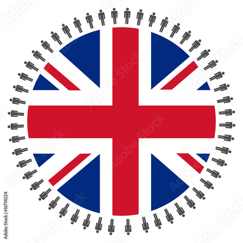 British flag with people