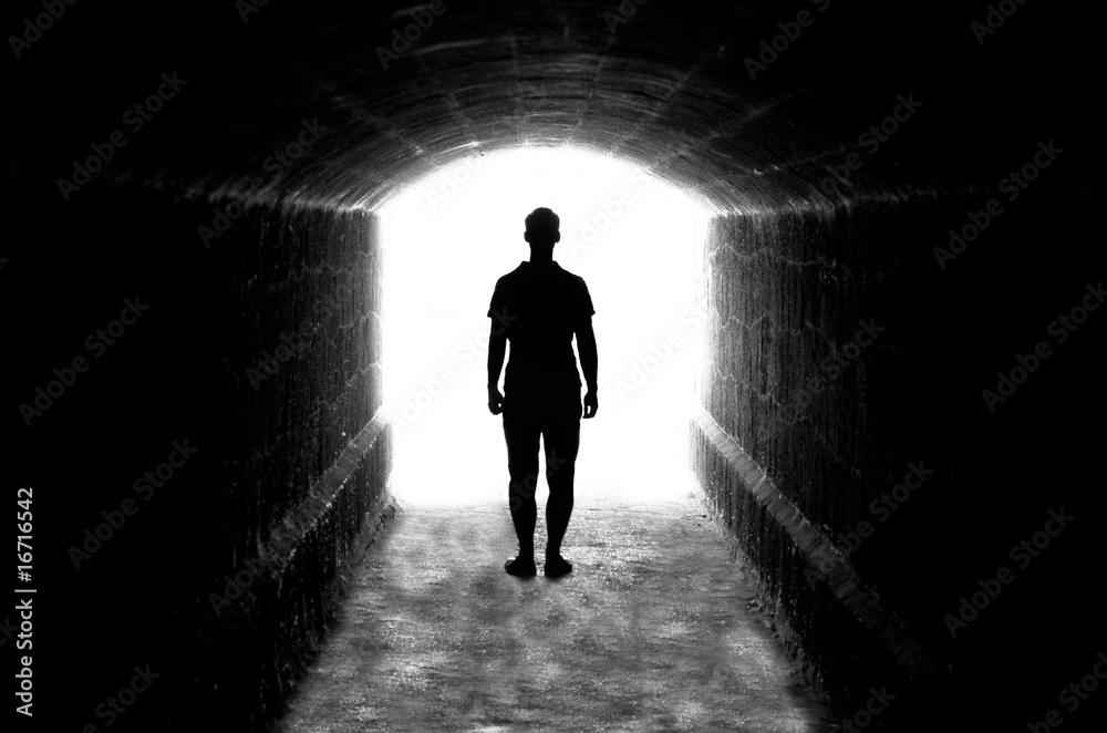 Obraz premium Human silhouette in back lighting