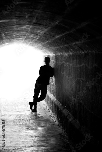 Принти на полотні Human silhouette in back lighting