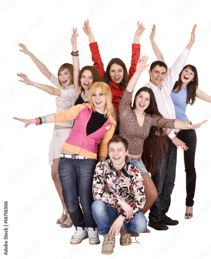 Cheerful group of young people. Cheerful group of young people.