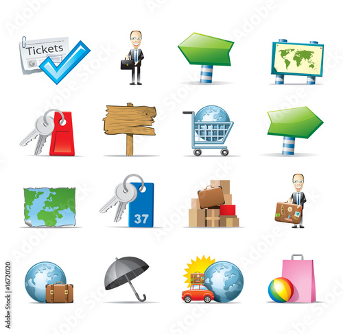 travel and shopping icons