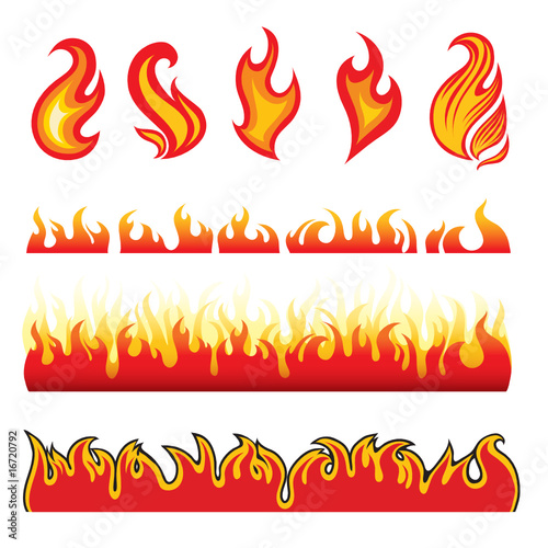 Set of hot fire design elements