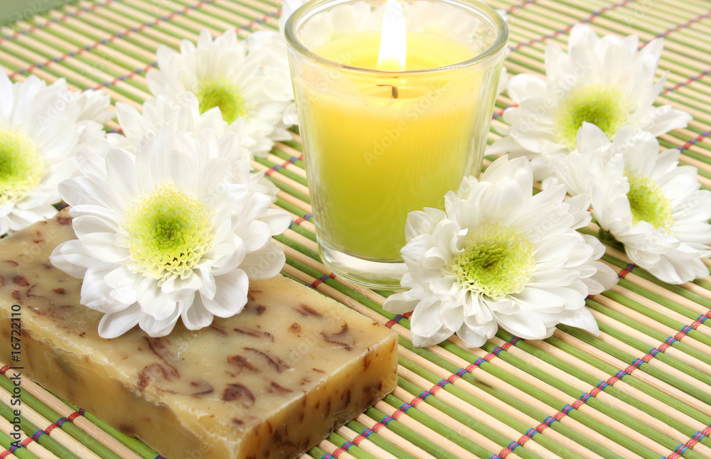 Flowers and candle Flowers and candle
