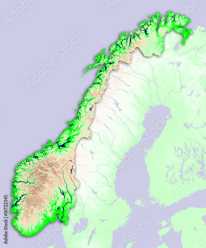 Norwegen Karte 3D h