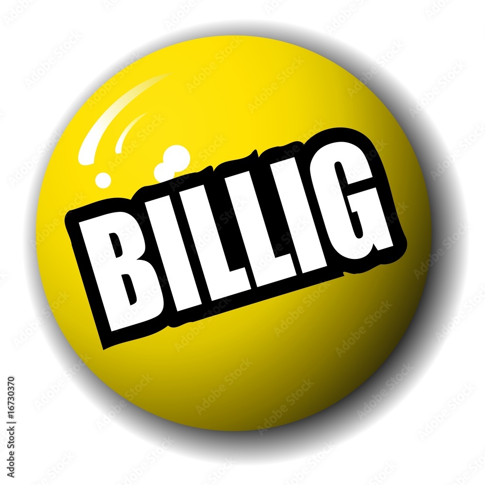 Billig Shop Symbol Button, High Quality, Easily Editable. Stock Vector