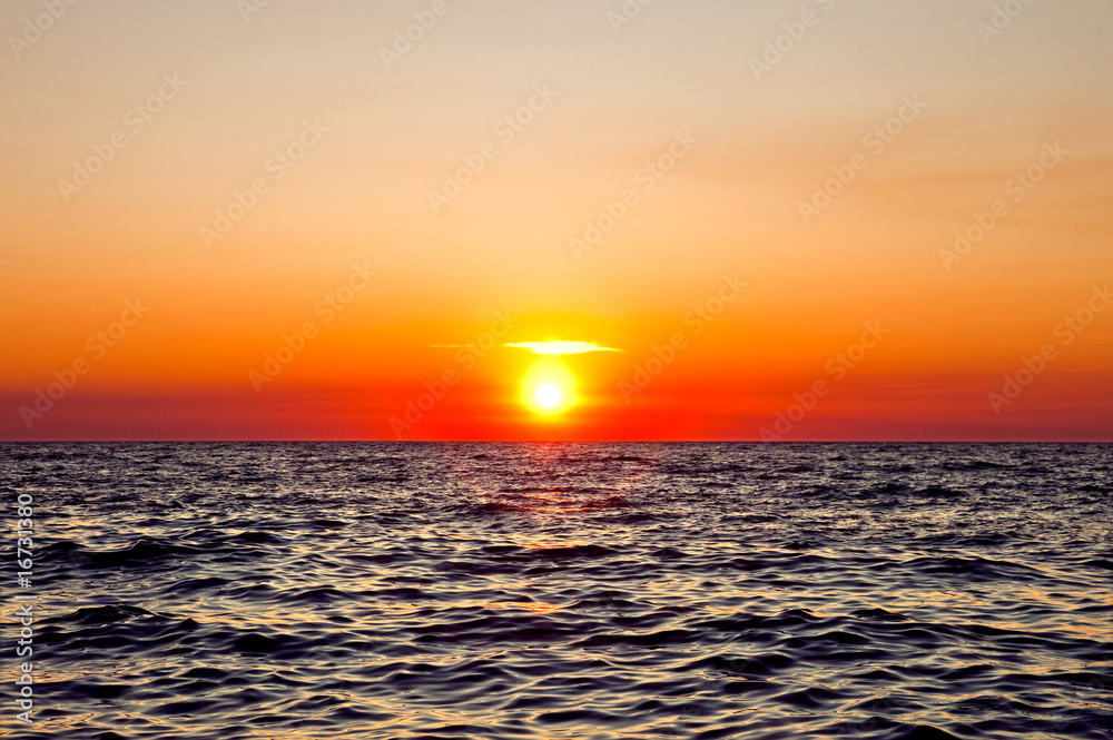 Fototapeta premium Red sunset on the Black Sea