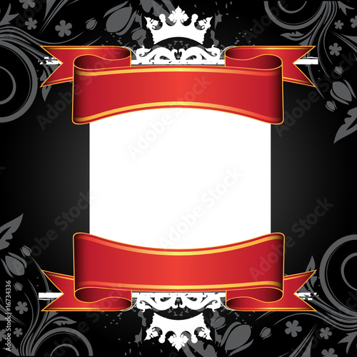White banner and ribbons