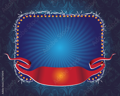 Blue banner and ribbon