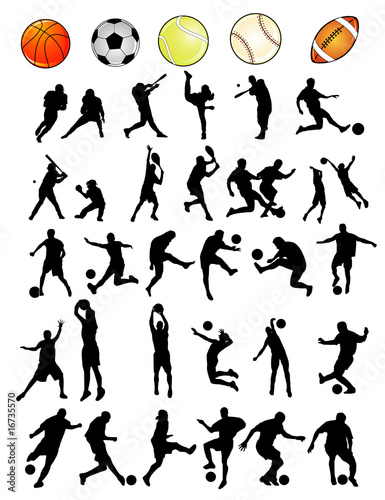 siluetas de deportes en vector