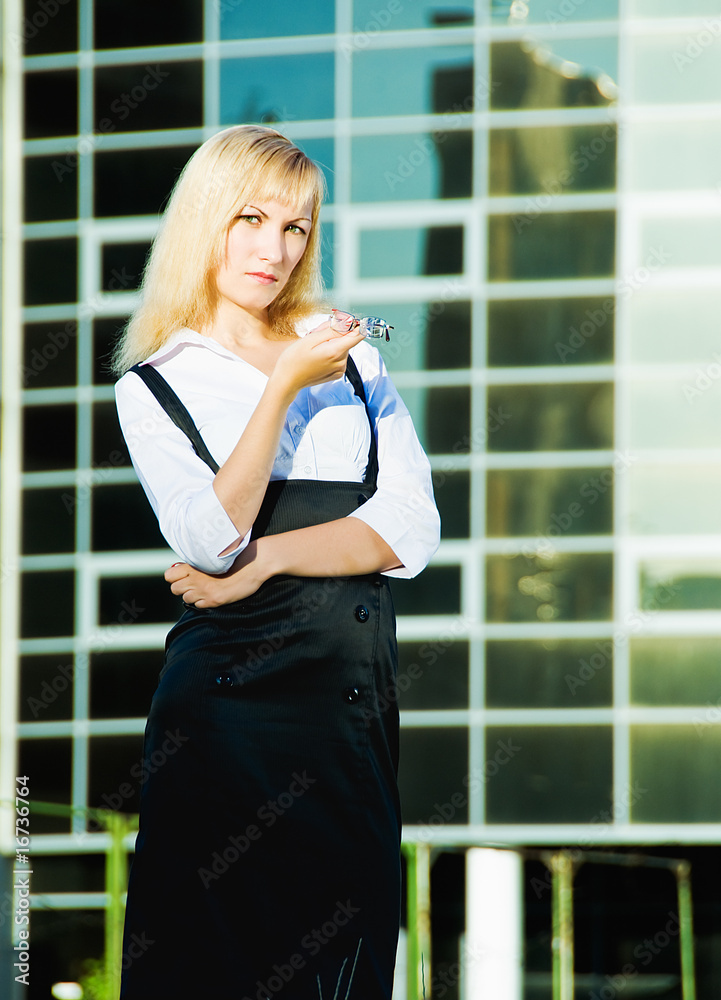 Fototapeta premium young happy business lady