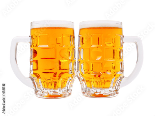 A mugs of beer closeup view